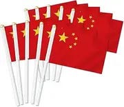 10 PCS China Handheld Small Flag, Chinese Hand held Mini Decor Decoration Banner