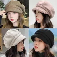 在飛比找PChome24h購物優惠-seoul show首爾秀 護耳捲邊八角帽挺版雙層鴨舌帽保暖