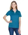 Medium Devon & Jones DG20W Ladies Womens CrownLux Performance Plaited Polo Teal