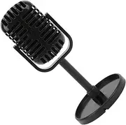 Classic Prop Microphone, Retro Dynamic Vocal Microphone for Filming Dance Shows Practice Using Microphone Props Film (Black)