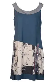 Printed Patchwork Dress--THR-1597