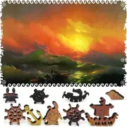 Wooden Puzzle for Adults by FoxSmartBox - 425 Pieces - The Ninth Wave (Enhanced)