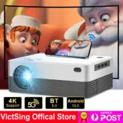 4K 5G WiFi Bluetooth Android Projector 1080P 3D LED Home Theater Cinema HDMI USB