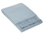 Oxford Merino Wool Blend Throw Rug - Sky Blue