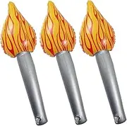 ifundom 3pcs Inflatable Torch Balloons Set Fun Torch Props for Performances Sports Events Firefighter Retirement Decorations Easy to Inflate Safe Material Realistic Flame Design