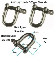 1/2” Stainless Steel 304 US D Type Shackle Chain Rigging Marine Chain Linkage