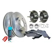Front Wheel Bearing Hub Assembly + Brake Rotor Pad Kit for Ford Escape ZC ZD