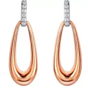 Peora Rose Gold-tone 925 Sterling Silver Organic Open Teardrop Earrings for Wome