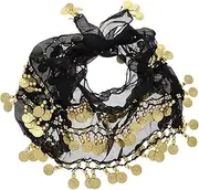 [WOFASHPURET] Belly Dancer Costume Accessory Chiffon Skirt Sequins Versatile Hip Scarf for Dance Yoga