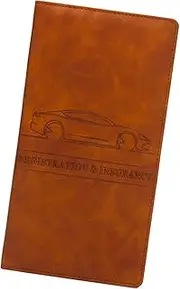 [Generic] Document Wallet Case | Leather Car License Wallet Case | Wallet Case Organizer with Uniform Seams for Key, Driver's License, Business Card, Receipt