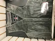 KNIEVEL CYCLES MOTORCYCLE EVEL LADIES S RIDING HARLEY PATCH GRAY VEST LEATHER