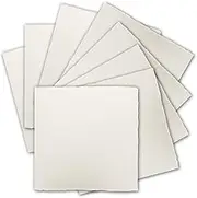 15 x Square Vintage Individual Cards, Real Handmade Paper, 12 x 12 cm, Natural White 225 g/m², Vellum Surface, Original Zerkall Deckle