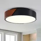 Modern Black Flush Mount Ceiling Light, 2-Light Mid-Century Ceiling Light Fix...