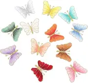HEALSOPTHY 12pcs Embroidered Butterfly Shape Patches for Clothing Bags and DIY Crafts Decorative Appliques for Jeans Hats and Accessories Random Color