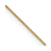14K Yellow Gold 16 inch Carded .5mm Box Link with Spring Ring Clasp Chain Necklace