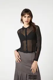 Mesh Collared Blouse