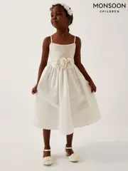 Monsoon White Orelia Strappy Sequin Satin Dress (F91857) | $127 - $150