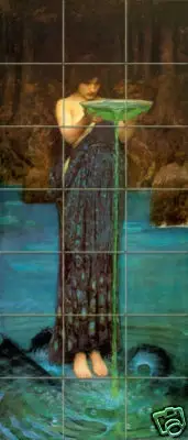 Art Mural Tumbled Marble Backsplash Bath Decor Tile #82