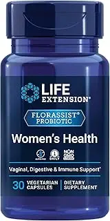 Life Extension FLORASSIST® Probiotic Women's Health – Daily Probiotics Supplements Pills - Women’s Vaginal, Digestive & Immune Health Support – Gluten-Free, Non-GMO, Vegetarian – 30 Capsules