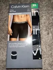 NEW Men's 3 Pack Calvin Klein Microfiber Boxer Briefs Black Size XLarge