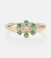 [Sydney Evan] Sydney Evan 14kt gold signet ring with diamonds K gold
