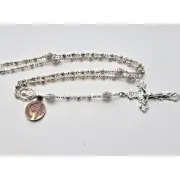 CREED 925 STERLING SILVER CLASSIC CATOLIC ROSARY WITH A CRUCIFIX AT