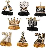 Happy Birthday Honeycomb Decorations 8pcs Table Centerpieces Birthday Honeycomb Balls for Decor