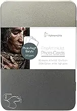 Hahnemühle Inkjet Photo Cards, Mini Photo Postcards, PhotoRag® Baryta, High-Gloss, White, 30 Sheets, 10 x 15 cm