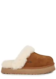 Ugg Disquette Suede Flatform Slippers - Brown - 8 8