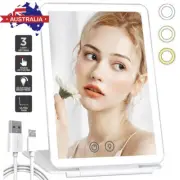 Folding Travel Mirror Lighted Makeup Mirror W/ 80 LEDs 3 Colors Modes USB Type