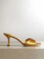 [Jimmy Choo] Jimmy Choo - Skye 70mm Satin Mules - Saffron - IT40.5 IT 40.5 Yellow