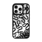 iPhone 16 Pro Mirror Ring Stand Case MagSafe Compatible Field of Snakes - Black