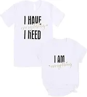 [FRYAID] I Have Everything I Need Matching Shirt for Couples Him and Her T Shirt Funny Cute Graphic Honeymoon Tees Short Sleeve Tops