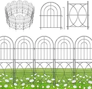 Decorative Garden Fence 32 Inch x 16 Feet, 12 Pack Rustproof Metal No-Dig Fence, Animal Barrier for Dogs, Decorative Wire Mesh for Arched Flower Bed Edges, for Patio Outdoor Decorations