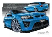 HSV Wagon VE TOURER WAGON VOODOO BLUE A3 FRAMED PRINT (V174)