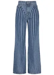 Jean Paul Gaultier Body Morphing Printed Wide-leg Jeans - Blue - 26 (W26 / UK8 / S) 26 (W26 / UK8 / S)
