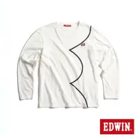 在飛比找momo購物網優惠-【EDWIN】男裝 BASIC印花長袖T恤(白色)