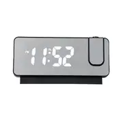 Smart Digital LED LCD Alarm Clock with Projector - Black