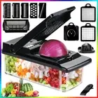 All in 1 Vegetable Slicer Chopper Salad Fruit Mandolin Food Dicer Cutter Peeler