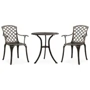 3 Piece Bistro Set Cast Aluminium Bronze vidaXL
