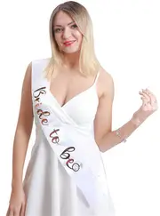 Bride to Be Rose Gold and White Hens Party Sash