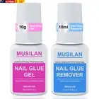 New Upgrade Semi Solid Nail Glue Gel and Glue Remover with Brush Kit, Super Stro