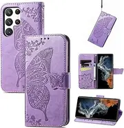 Roar Mobile Phone Case for Samsung Galaxy S23 Ultra Premium PU Leather Flip Case with Magnetic Closure Compatible with Samsung Galaxy S23 Ultra Lilac