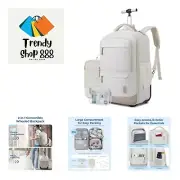 Rolling Backpack, Water-Resistant Travel Laptop Backpacks with Wheels for Adu...
