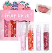 Skynest Girls Roll on Lip Gloss Set with Case, 4 Pcs Glossy Lip Make up for K...
