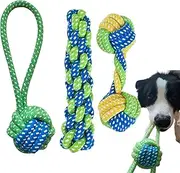 Générique Small Dog Rope Toy, 3 Pack Puppy Tug of War, 5.91x1.97in Set Authentic Chew Accessories, Bite Resistant Teeth, Cleaning Playthings for Indoor Outdoor Pets, Interactive Training