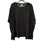 Van Heusen Black & White Plaid Stretch Poncho Top XL NWT