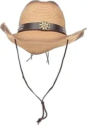 [OATIPHO] Western Cowboy Hat Beach Hats Women Caps for Men Summer Cowgirl Hat Straw Sun Hats for Women Wide Straw Hats Hat for Men Summer Beach Sun Hats for Women Ladies Hat Khaki