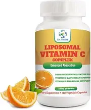 Liposomal Vitamin C 1200mg per Serving 180 Veggie Capsules per Bottle High Absorption Vitamin C Pill Supplements Fat Soluble VIT C Powerful Antioxidant with Immune System Support Made in USA