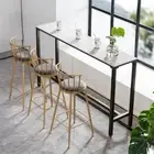 Bar Table Kitchen Table Sintered Stone Top Dining Table High Office Storage Desk